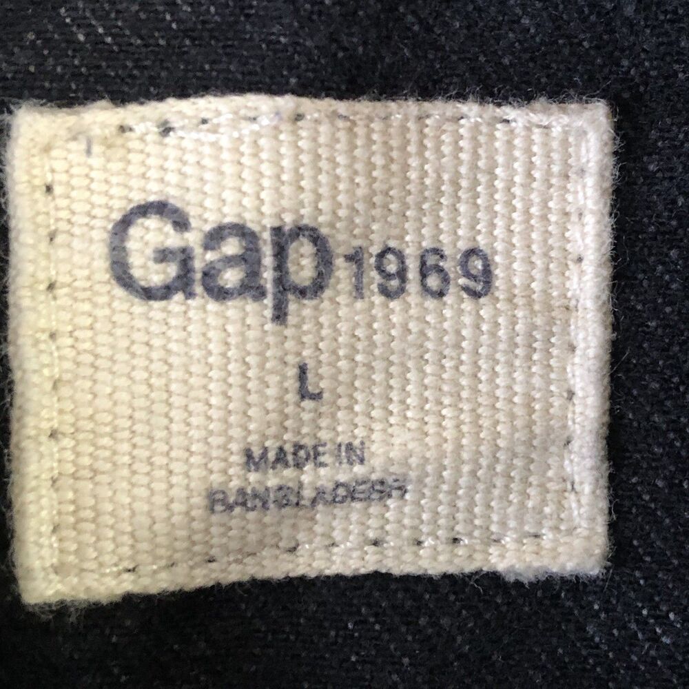 Gap 1969 Women’s Washed Black Jean Jacket Biker Style Cuff & Side Zip Large - Picture 3 of 16